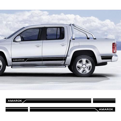 For VW Volkswagen Amarok Car Door Side Skirt Stripes Decals Pickup Stickers Truck Graphics Vinyl Decor Cover Auto Accessories