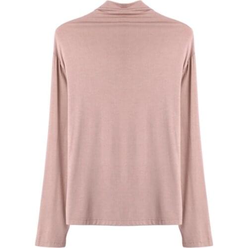 Autumn Winter Long Sleeve Shirt Women Turtle Neck Solid Basic T-shirt Solid T shirts for Women Casual Tees Tops Female Shirts