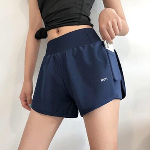 OEING Women 2 In 1 Running Shorts Elastic Waist Pocket Yoga Shorts Woman Cycling Sports Shorts Gym Fitness Shorts Sportswear