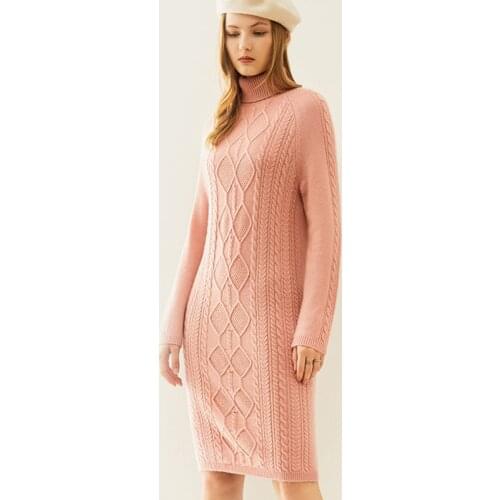 Adishree 2021 woman winter 100% Cashmere sweaters autumn knitted Pullovers dresses Warm Female thickening Turtleneck