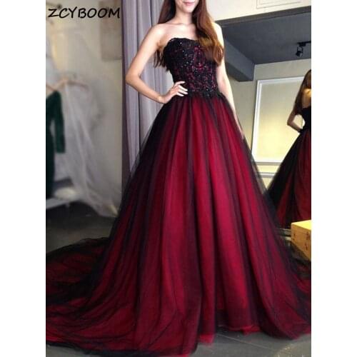 Wine Red Prom Dress 2021 Women Formal Party Vestidos De Gala A-Line Tulle Elegant Beads Sequins Graduation Long Evening Gowns