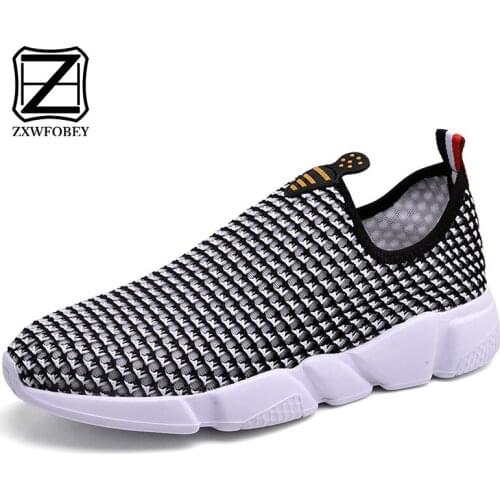 ZXWFOBEY Mens Womens Trainers Comfortable Outdoor Sport Shoes Lightweight Breathable Running Sneakers Couple Mesh Beach