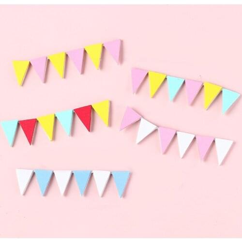 1pc 10.5cm Colorful Flag Shape Fondant Cake Decorating Tools Baby Birthday Party Flag Garland Cake Smash Photo Decoration