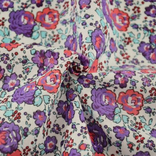 100% Cotton Fabric Tecido Red and Purple Rose Design Cloth Decoration Sewing Tela Patchwork Plain Scrapbooking Textile Art Work