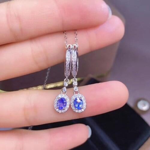 100% Real and Natural Tanzanite Earring Natural And Real 925 sterling silver Tanzanite Earring