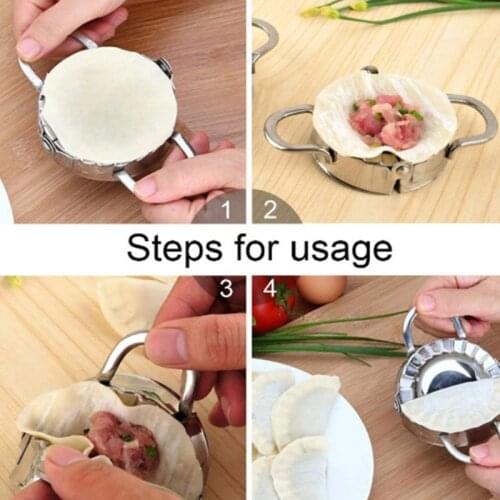 2PCS Dumpling Maker and Cutter Stainless Steel Ravioli Skin Empanada Press Pie