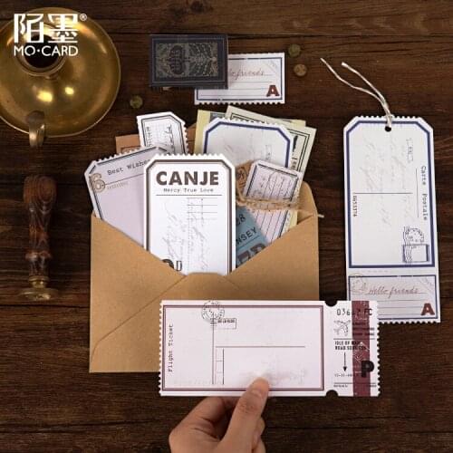 20pcs Vintage Travel Tickets Material Kraft Paper Junk Journal Planner Moon planet Clipbook Craft Paper DIY Scrapbooking Album