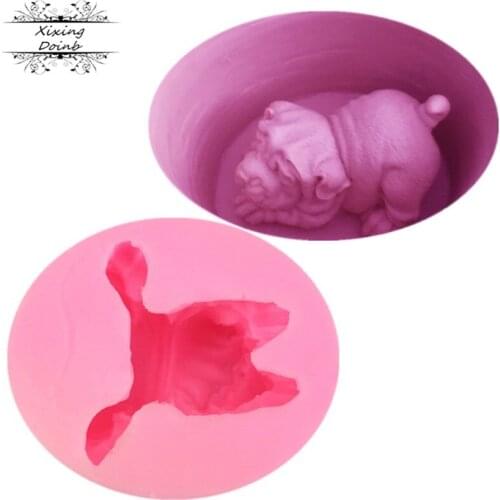3D dog shaped silicone jelly mold cake decoration tools candy chocolate soap mold