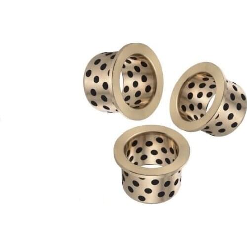 Inner Diameter 6/8/10/12mm JFB Flanged Bronze Impregnated Graphite Oilless Bushing Solid Self Lubricant Embedded Bearing