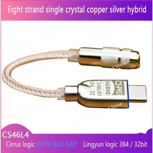 Typec Adapter Mobile Phone TPC Decoder Ear Line Meizu Hifi Headset Audio Dac Small Tail Portable 3.5 Headphone Amplifier Cs46l4