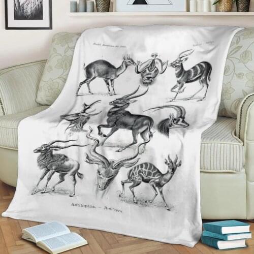 Antilope Flannel Throw Blanket 3D Printed Keep Warm Sofa Child Blanket Home Decor Textiles Dream Family Gift