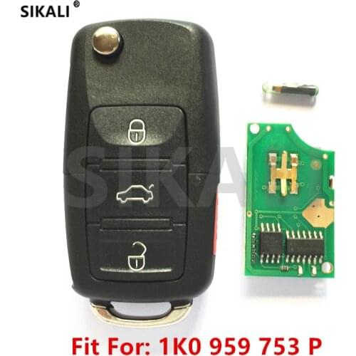 Car Remote Key for VW/VolksWagen 1K0959753P 1K0959753H for CC/EOS/Golf/GTI/Jetta/Passat/R32/Rabbit 1K0 959 753 P H 2006 - 2011