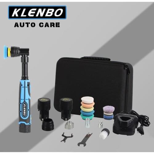 KLENBO 12V Mini DA/RO Car Polisher Cordless for Polishing, Sanding and Cleaning, Swirl Killer Polisher