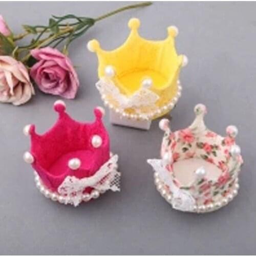 Free shipping Cute Flatback Pearls lace Bow Decorted Princess Cown Hair Jewelry DIY Material Girls Hair Clips Decor Material