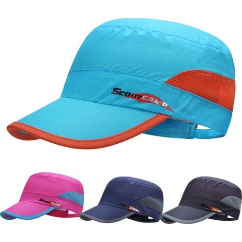 Mesh Outdoor Sport Baseball Cap Summer Unisex Quick Drying Breathable Military Cadet Army Cap Flat Top Hat Cycling Running Cap