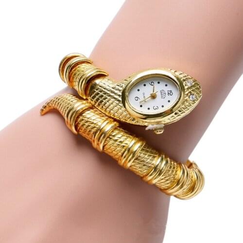 CUSSI 2018 New Luxury Serpentine Womens Bracelet Watches Quartz Wristwatches Ladies Dress Watches Snake Clock Reloj Mujer Gifts