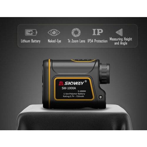 Outdoor 650Yards 1090Yards Golf Rangefinder with 7X Magnification Support USB Charging Distance Speed Angle Measurement Meter