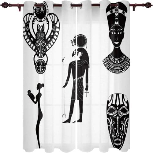 Ancient Egypt African Woman Curtains for Bedroom Kids Room Living Room Window Curtain Luxury Curtains for Kitchen