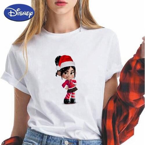 Disney Wreck-It Ralph T Shirts Women Christmas Vanellope Cute T shirts for Girls Y2k Fashion Aesthetic Clothing USA Dropshipping