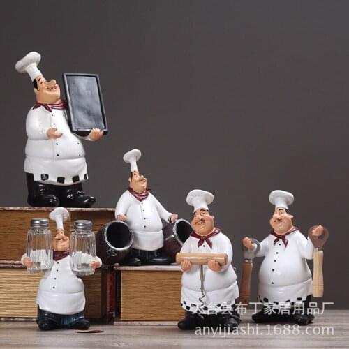 American style country resin creative Kitchen Restaurant cake shop decoration home soft decoration chef character craft gift