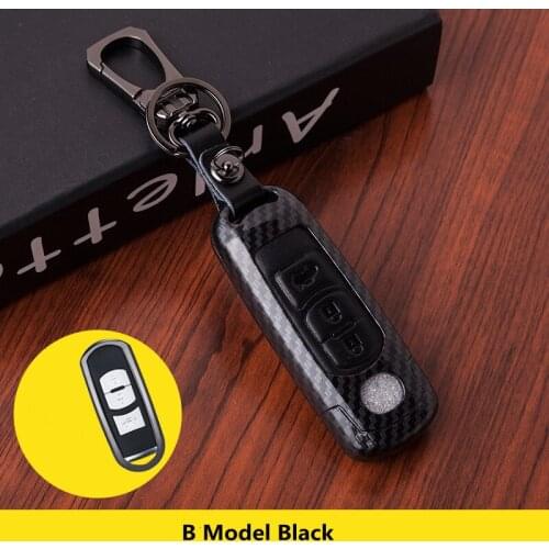 Carbon Fiber Leather Car key case cover For Mazda 2 3 5 6 8 Axela Atenza CX-3 CX-5 CX5 CX-7 CX-9 MX-5 2015 2016 2017 2018 bag