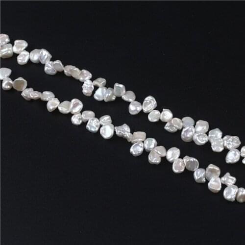 AA grade 8-9mm freshwater white natural irregular shape keshi pearls strands