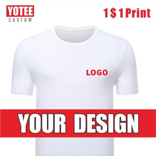 YOTEE summer cotton trend round neck T-shirt LOGO custom embroidery fashion men and women casual T-shirt