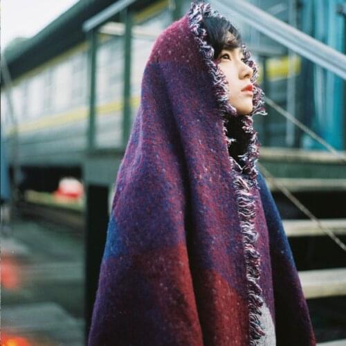 Top Sell Fashion Woman Cape Shawl Winter Geometry Leopard Poncho Cashmere Feeling Sweater Blankets Tassel Windproof Warm Scarf