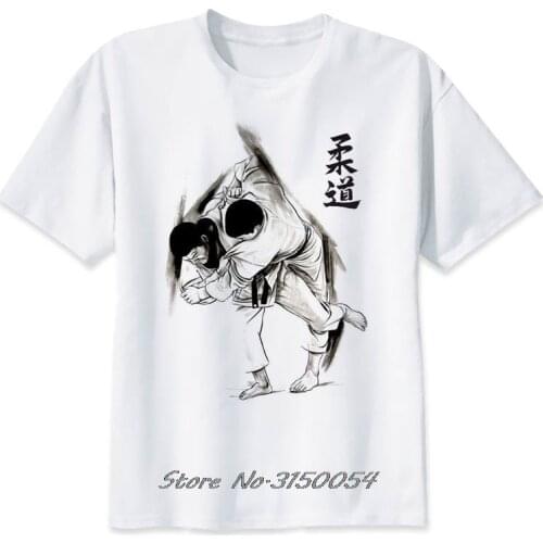 Judo T-shirt Men Summer Custom Print Tshirt Anime T Shirt Brand Clothing White Color Tops Tees Guys Punk Designer Streetwear