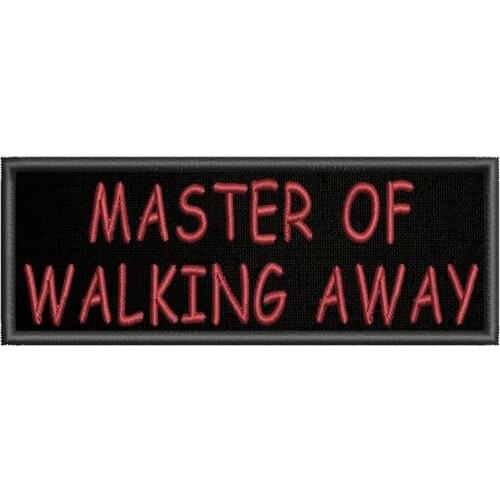 Master of Walking Away Embroidery Patch Iron on Patches for Caps Jackets Wholesale Clothes Applique Free Shipping