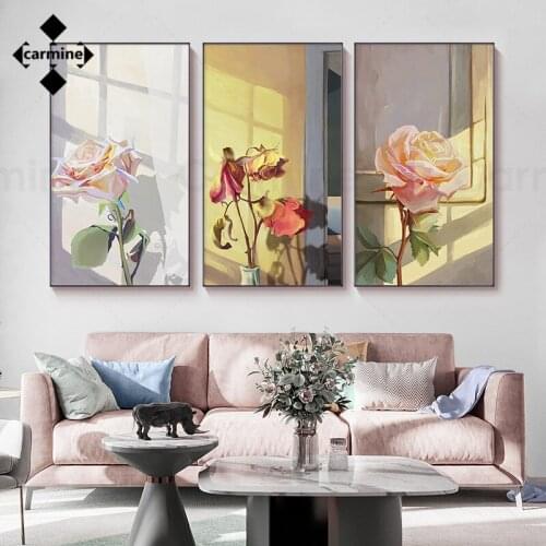 Pink Rose Nordic Posters Flowers Wall Art Canvas Paintings for Wall Decor for Interior Home Decoration No Frame Morden Pictures