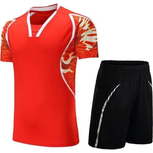 Couple badminton Pingpang short sleeved suit men women table tennis Jersey training suit Sportswear tracksuit jersey & shorts