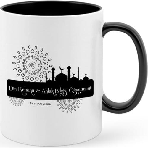 Personalized Religious Culture and Ethics Teacher Black Mug Cup-5