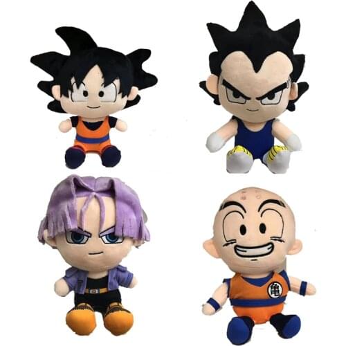 DRAGON BALL Plush stuffed animal toys Son Goku Kuririn Vegeta IV Torankusu Q version plush doll childrens toy holiday gift