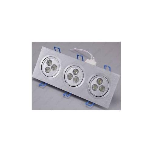 Triple Head 9W 3 3W 9 LED Ceiling Down Lights Fixture Grill Lamp 110V 220V Save