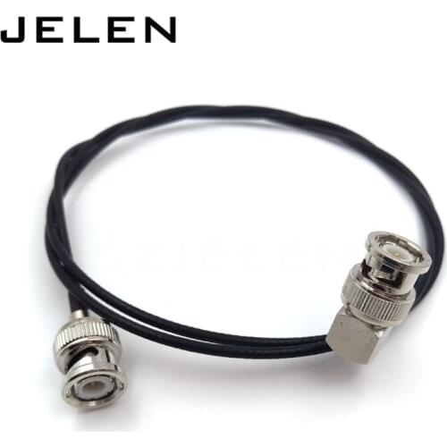 BNC plug to BNC plugs elbow, Video transmission lines, coaxial video camera monitor. Camera RF coaxial cable, Cable length 1M