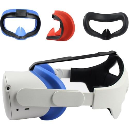 Anti-sweat Silicone Eye Mask for Oculus Quest 2 VR Headset Glasses VR Mask & Face Cover Sweatproof Lightproof Face Pad Cushion