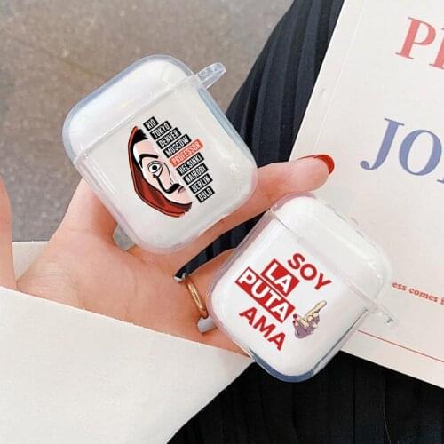 LA Casa De Papel Bella ciao money heist Spain Tv Silicone Cover For Apple airpods 1 2 Wireless Earphone Accessories Airpod Cases