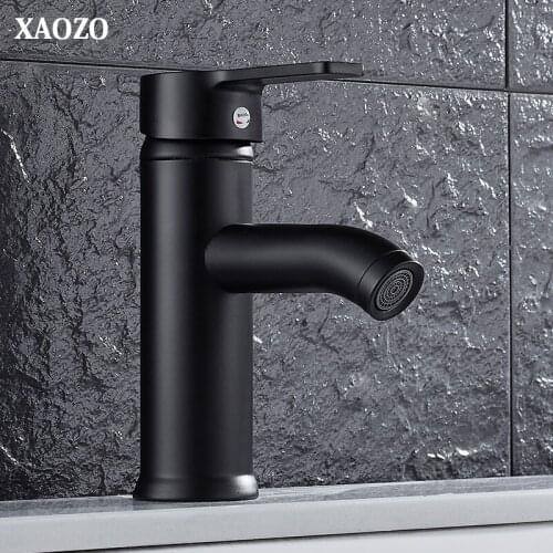 Bathroom Basin Faucets Hot Cold Mixer Tap Single Hole bath washing faucet coppper brass matte black blacked Polished faucet