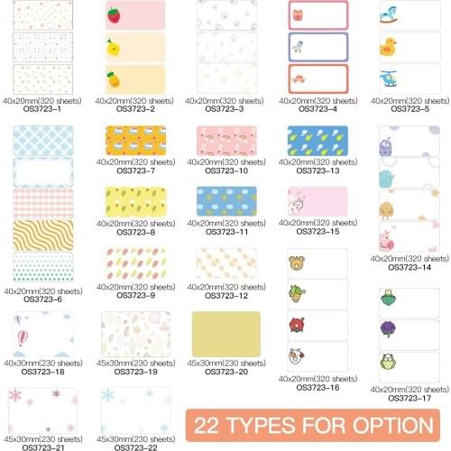 Cartoon 45*30mm 230Sheets Thermal Printing Paper Roll Price Size Name Label Paper Waterproof for B11/B21/B3S Thermal Printer