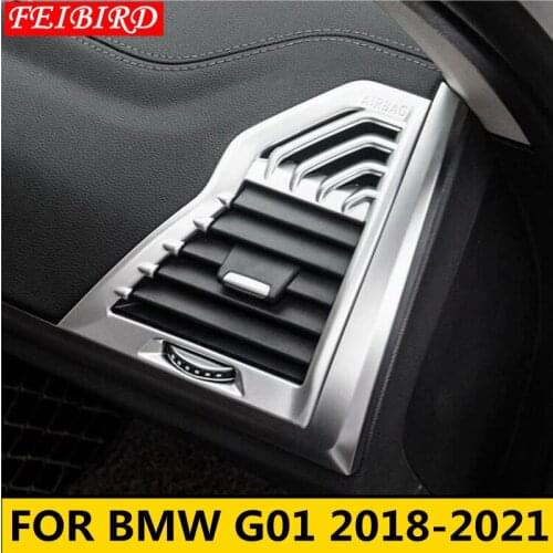 Carbon Fiber Matte Style For BMW X3 G01 2018 ABS Side Air Conditioning AC Outlet Vent Decoration Molding Garnish Cover Trim