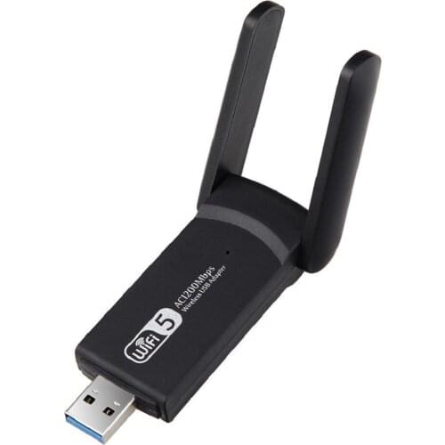 USB Wifi Network Adapter Wireless Dongle LAN 2.4 & 5G with 2 Antenna for Computer PC Laptop radio monitoring equipment