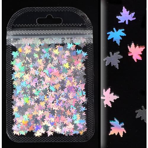 Maple Leaf Nail Glitter Flakes Shining Sequin for Nail Art Paillette Manicure 3D DIY Nail Art Decorations Nail Sequins Set