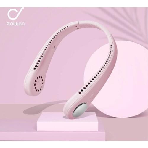 Hanging Neck Fan Portable Cooling Fan Leafless 360 Degree Neckband Fan 78 Surround Air Outlets USB Rechargeable Ventilador 2021