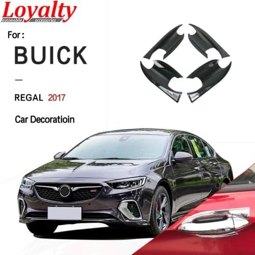 Loyalty for BUICK REGAL 2017 Outer Door Handle Bowl Cover Trim Silver ABS Carbon Fiber Protection Sticker Car Accessories