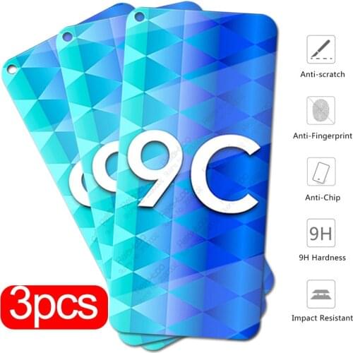 For huawei honor 9c glass 3pcs tempered glass on honor 9c honer xonor 9 c c9 honor9c aka-l29 9H screen protector protective film
