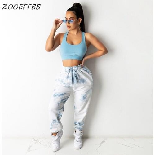 ZOOEFFBB Plus Size Clothing for Wome Sexy Vintage Fall Y2k Pants Loose Fashion Print Overalls High Waist Tracksuit Trousers