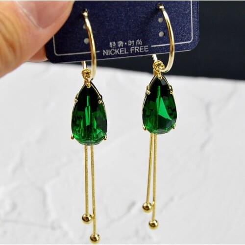 CINDY XIANG Long Drop Earrings Fashion Korean Two Copper Balls Round Resin Geometric Earrings Dangle Statement Earring For Women