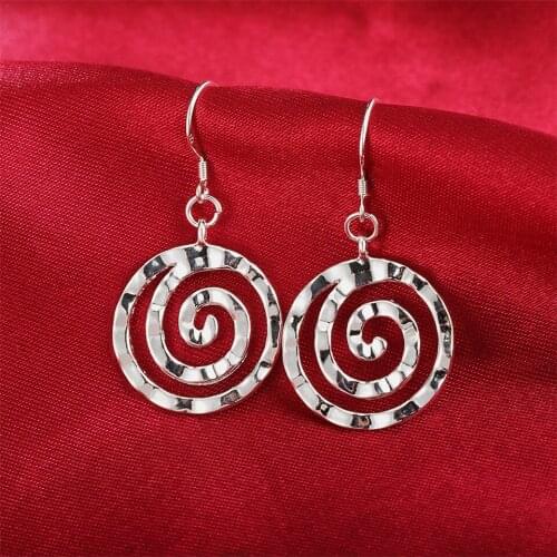 New 925 Sterling Silver Exquisite Round Thread Drop Earrings For Woman Fashion Glamour Earrings Jewelry Gift