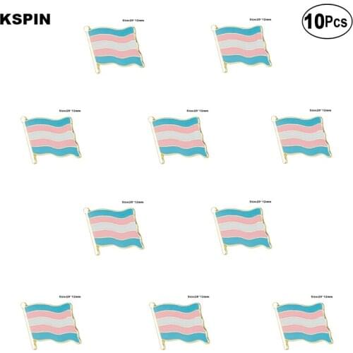 Transgender pride Flag Shape Lapel Pin Flag badge Brooch Pins Badges 10Pcs a Lot